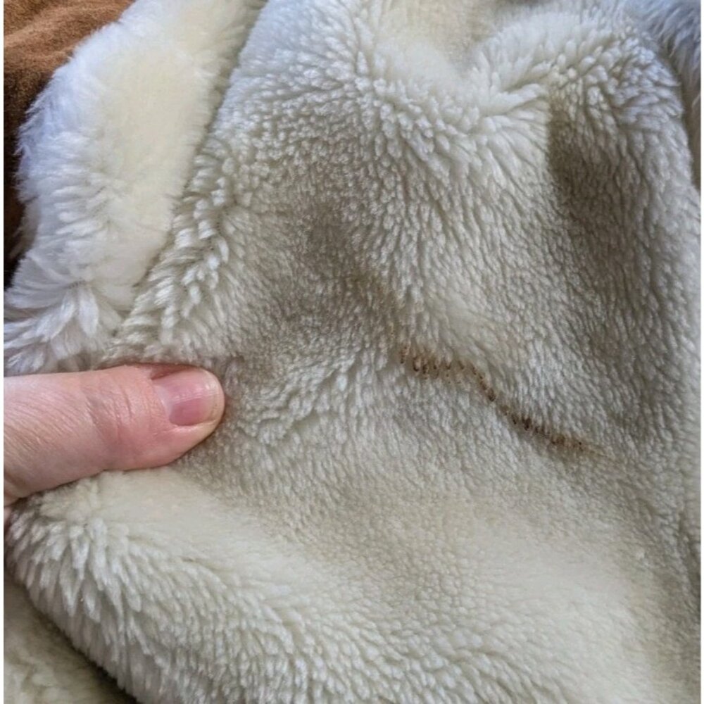 Vintage Ruggedwear Leather Coat-Sm (Fits M/L) - Womens-Faux Shearling Lined-Read - Picture 10 of 16